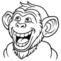 Chimpanzee monkey laughs icon vector