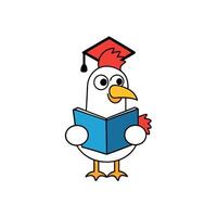 Chicken learns icon vector