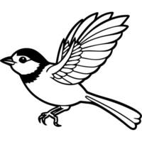 Chickadee bird jumps icon vector