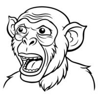 Chimpanzee monkey cries icon vector