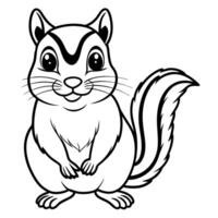 Chipmunk rodent sits icon vector