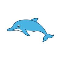 Chinese River Dolphin swims icon vector