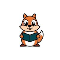 Chipmunk rodent learns icon vector