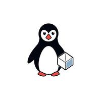 Chinstrap Penguin play icon vector