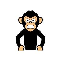Chimpanzee monkey angry icon vector