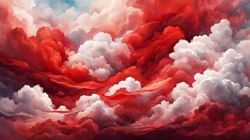 red and white clouds photo