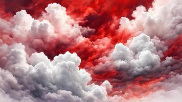 Red and White Clouds Background photo