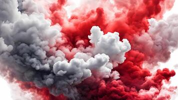 Red and white clouds Background photo