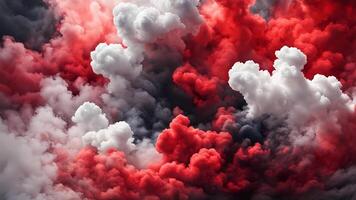 Red and white clouds Background photo