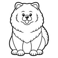 Chow Pom dog sits icon vector