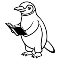 Chinstrap Penguin reading icon vector