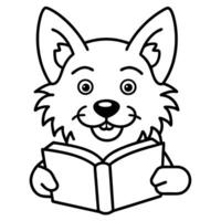 Chorkie dog reading icon vector