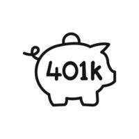 401k retirement savings icon linear graphics set vector