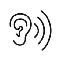 Active listening icon linear graphics set vector