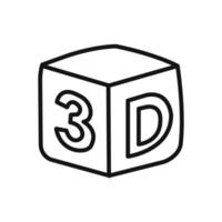 3D icon linear graphics set vector
