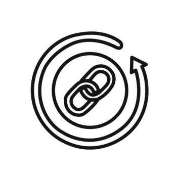 vínculo de retroceso icono lineal gráficos conjunto vector