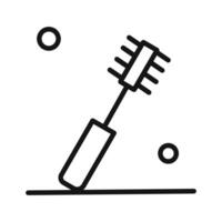 Bottle sweeper cleaning brush icon linear graphics set vector