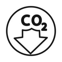 CO2 reduction icon linear graphics set vector
