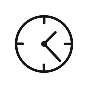 Clock icon linear graphics set vector