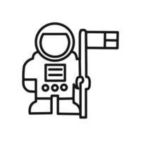 Cosmonaut icon linear graphics set vector