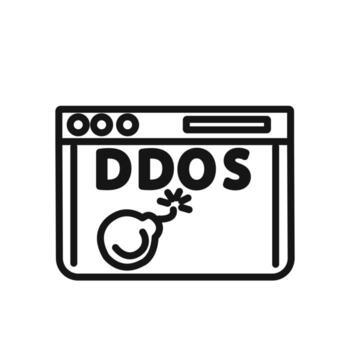 Ddos icon linear graphics set vector