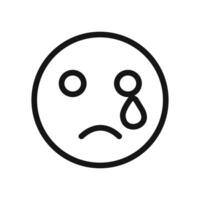 Crying icon linear graphics set vector
