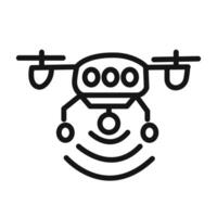 Drone Technology icon linear graphics set vector