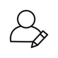 Edit user icon linear graphics set vector