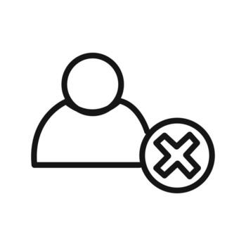 Fake account icon linear graphics set vector