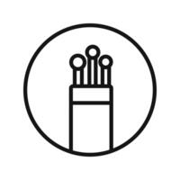 Fiber optic cable icon linear graphics set vector
