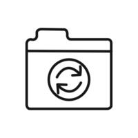 Folder sync icon linear graphics set vector