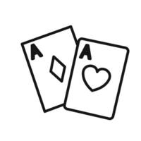 Gambling icon linear graphics set vector