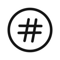 Hastag icon linear graphics set vector