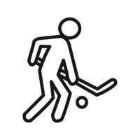 Hockey player icon linear graphics set vector