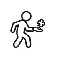 Men luck icon linear graphics set vector