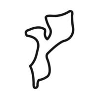 Mozambique map icon linear graphics set vector