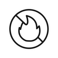 No fire icon linear graphics set vector
