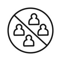 No gathering icon linear graphics set vector