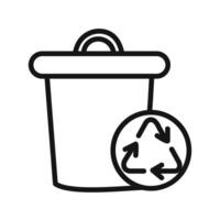 Non Recyclable icon linear graphics set vector