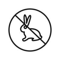Not tested on animals icon linear graphics set vector