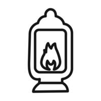 Oil lantern icon linear graphics set vector
