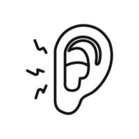 Otitis icon linear graphics set vector