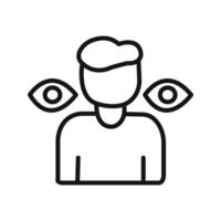 Paranoia icon linear graphics set vector