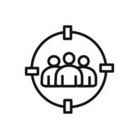 People segmentation icon linear graphics set vector