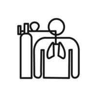 Person with oxygen mask icon linear graphics set vector