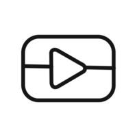 Play button icon linear graphics set vector