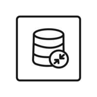 Shrink database icon linear graphics set vector