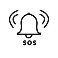 SOS Emergency icon linear graphics set vector