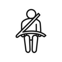 Safety belt icon linear graphics set vector