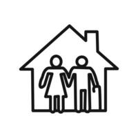 Retirement home icon linear graphics set vector